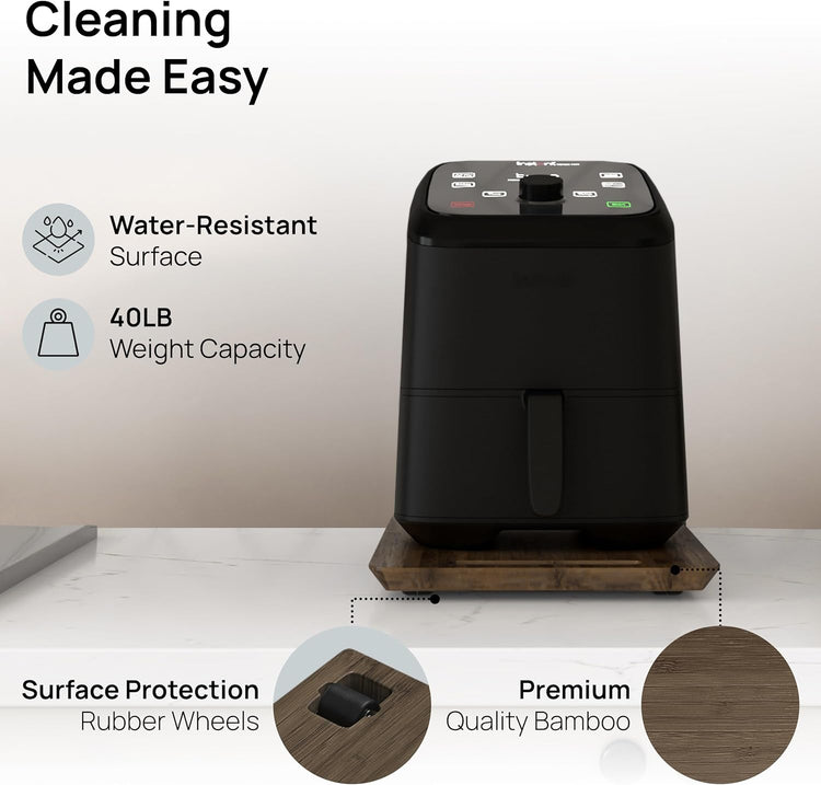 Ibyx Elegant Sliding Tray for Your Coffee Maker & Heavy Kitchen Appliances - Sturdy, Slides Easily from Under The Cabinet (Brown, 9.5βW x 14βD)