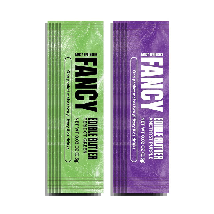 Fancy Sprinkles Limited Edition Halloween Frankenshine Edible Glitter Packets Portable & On-The-Go for Sparkling Drinks, Champagne, Cocktails, Wine, Beer, & more. (2 Pack)