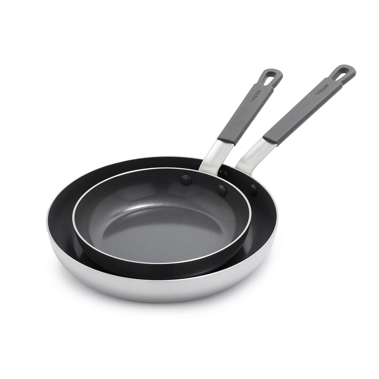 x Bobby Flay Stainless Steel 8” & 10” Frying Pan Skillet Set
