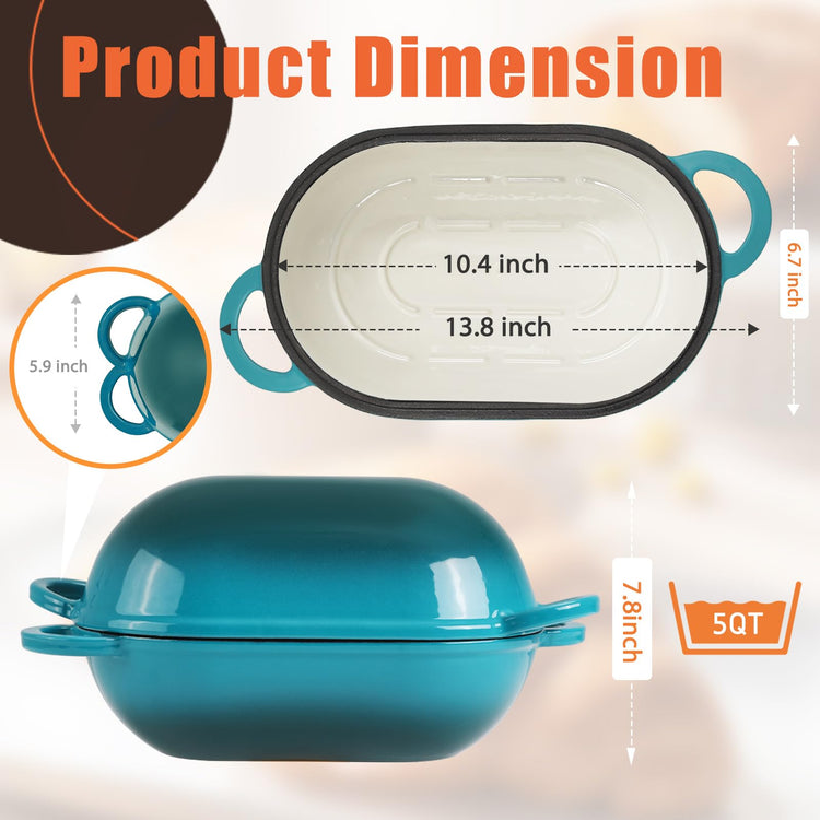 5 QT Enameled Cast Iron Sourdough Bread Oven