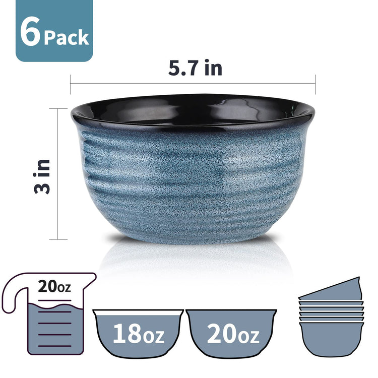 Ceramic Cereal Bowls Set of 6 (4 Count)