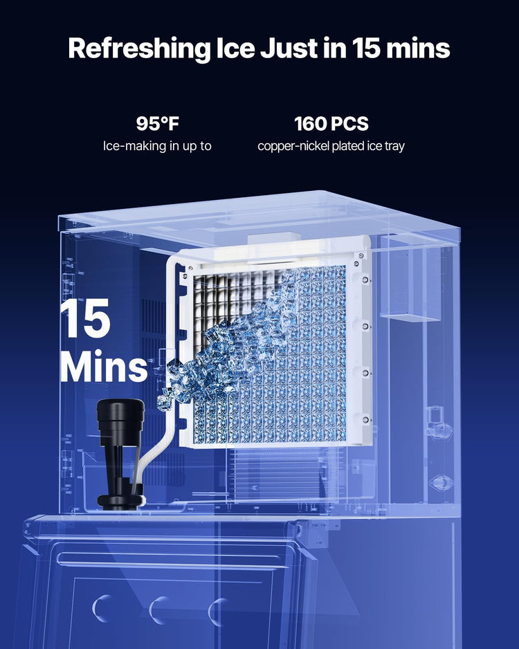 VEVOR Commercial Ice Maker Machine - Head, 360 Lbs/Day Stainless Steel Ice Machine with Self-Cleaning, Scheduled Ice-Making, Adjustable Thickness, Ideal for Restaurant Bar Cafe Hotel - Head Only