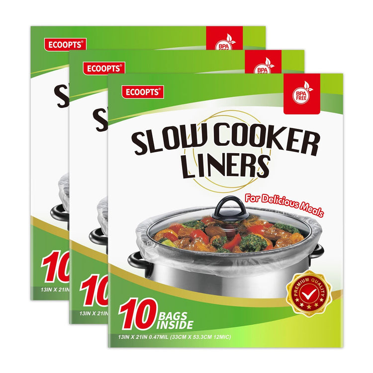 Slow Cooker Liners Disposable Cooking Bags Large Size Pot Liners Fit 4QT to 8.5QT Suitable for Oval & Round Pot