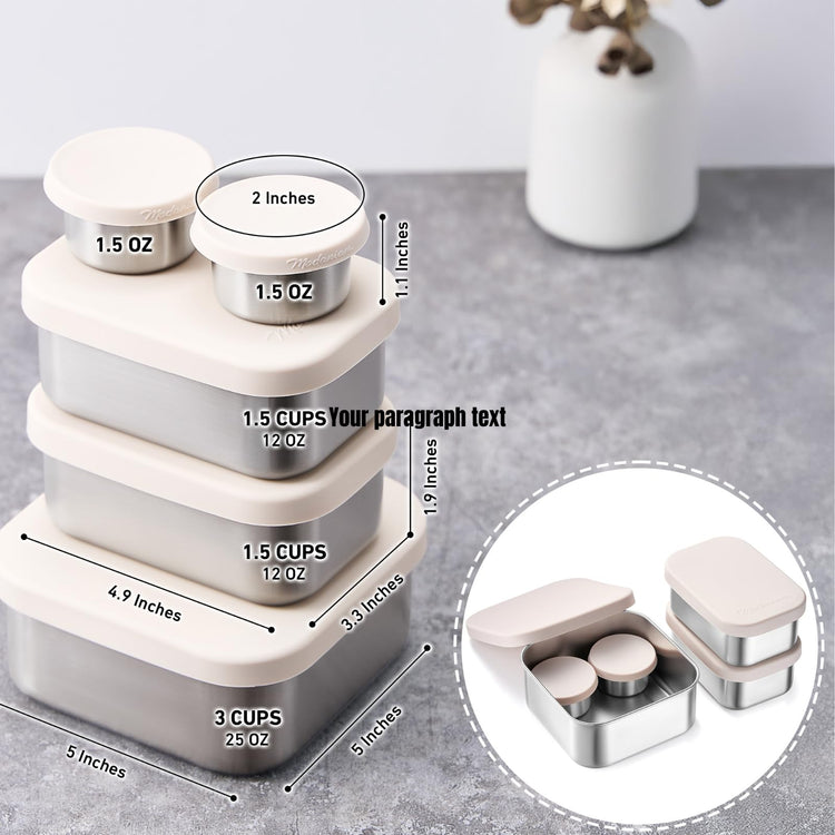 Flexibento Leak proof Stainless Steel Lunch Box Containers