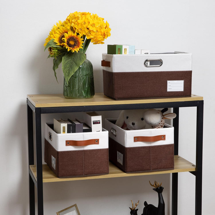 Foldable Storage Bins with Handles [3 (3 Count)