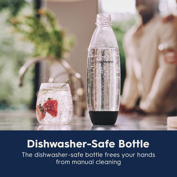 SodaStream Terra Sparkling Water Maker Bundle in Black - includes 3-Pack CO2 and Carbonating Bottle