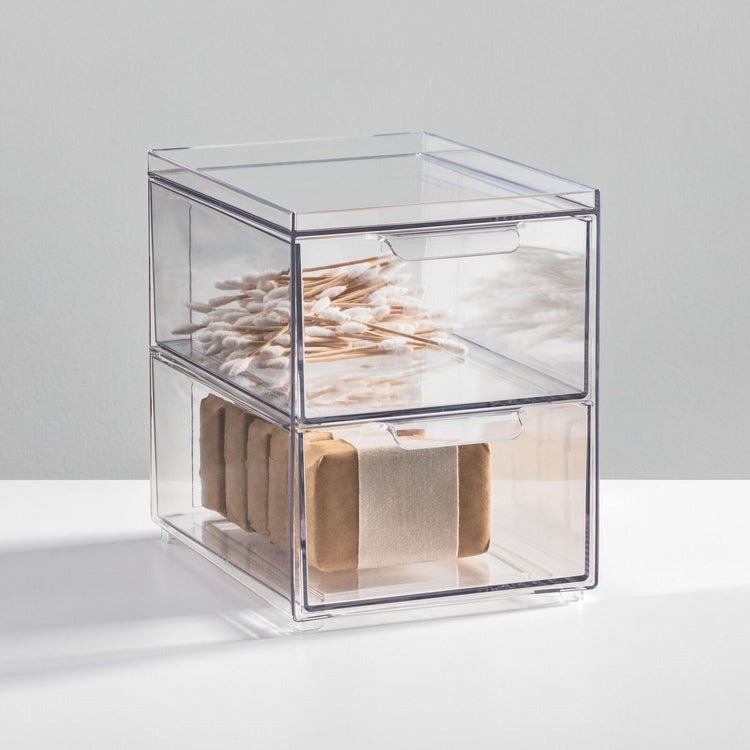 Stackable Storage Containers Box with 2 Pull