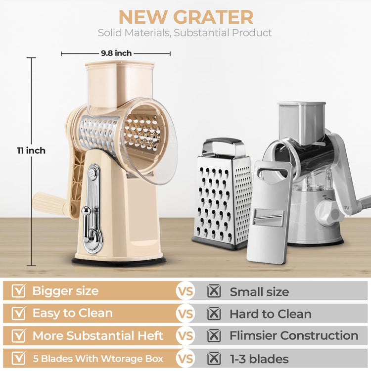 Rotary Cheese Grater 5 Blades