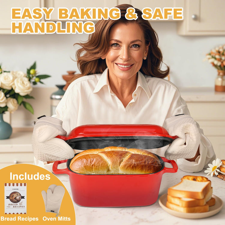 3.6QT Oval Enameled Cast Iron Dutch Oven