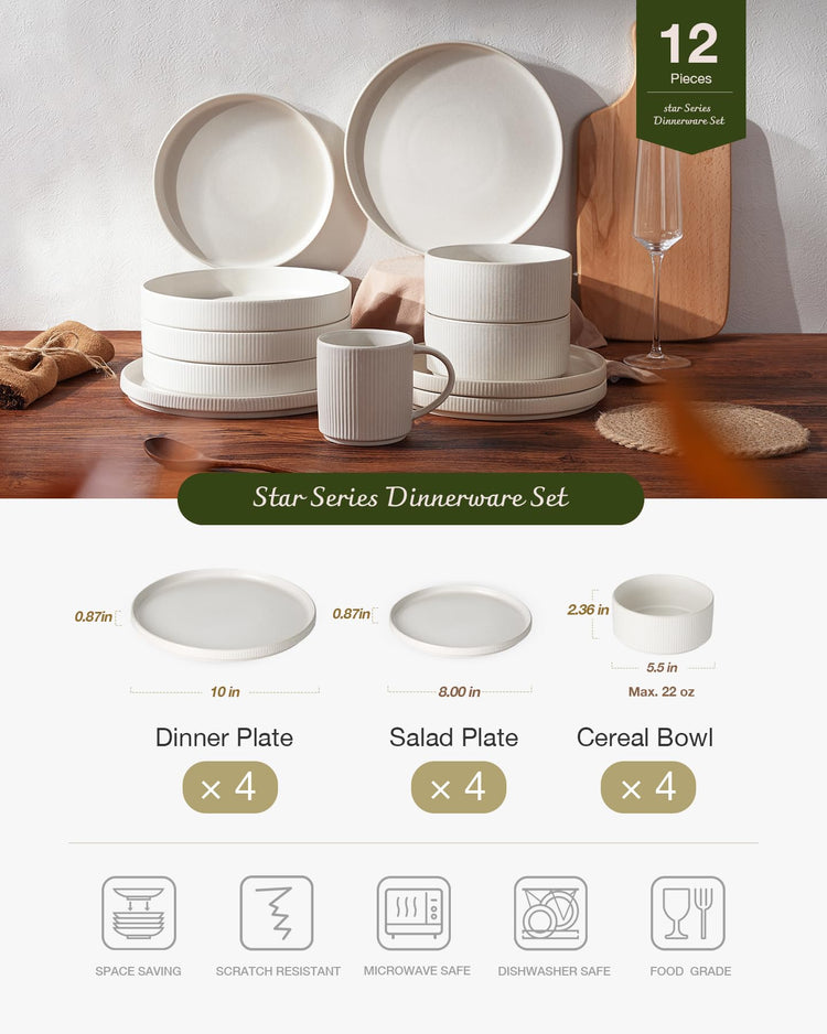 Star Stoneware Dinnerware Set (12 Count)