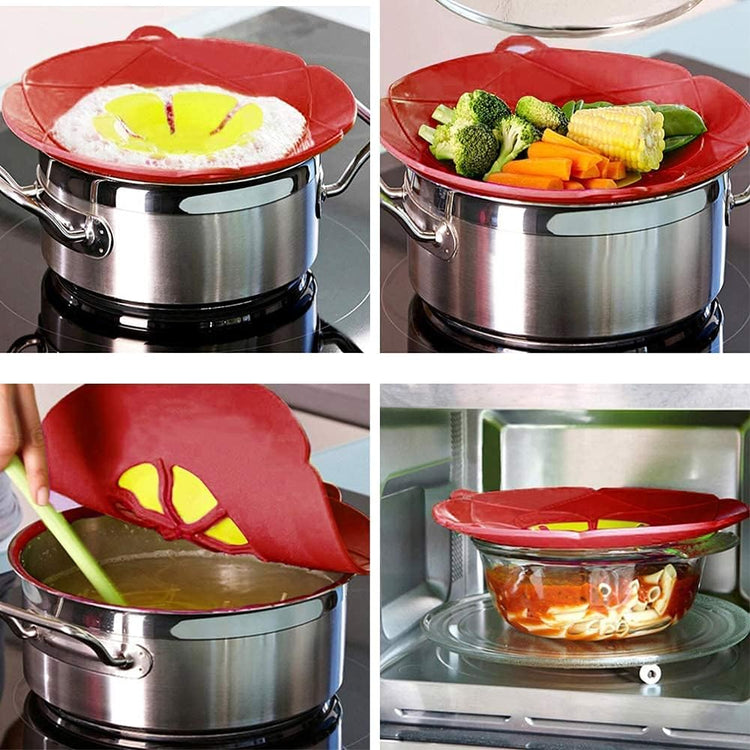 2 Pack Spill Stopper Lid Cover, 10.2 inch and 11 inch, Boil Over Spill Stopper, Microwave Splatter Food Cover, BPA-Free Silicone Lids and Dishwasher Safe, for Home Kitchen