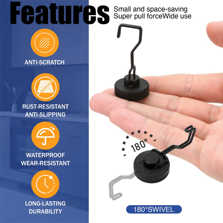 Magnetic Hooks for Grill & Refrigerator (4 Count)