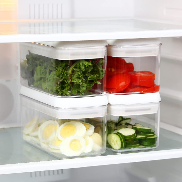 Flip Tite Food Storage Container with Lid 4” RECTANGLE Airtight Ring Flip Lock Top (3 Count)