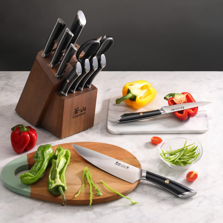ELBERT Series German Steel Forged Knife Block Sets (12 Count)