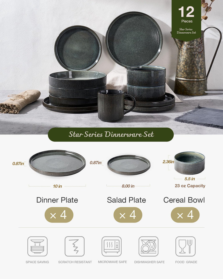 Star Stoneware Dinnerware Set (12 Count)