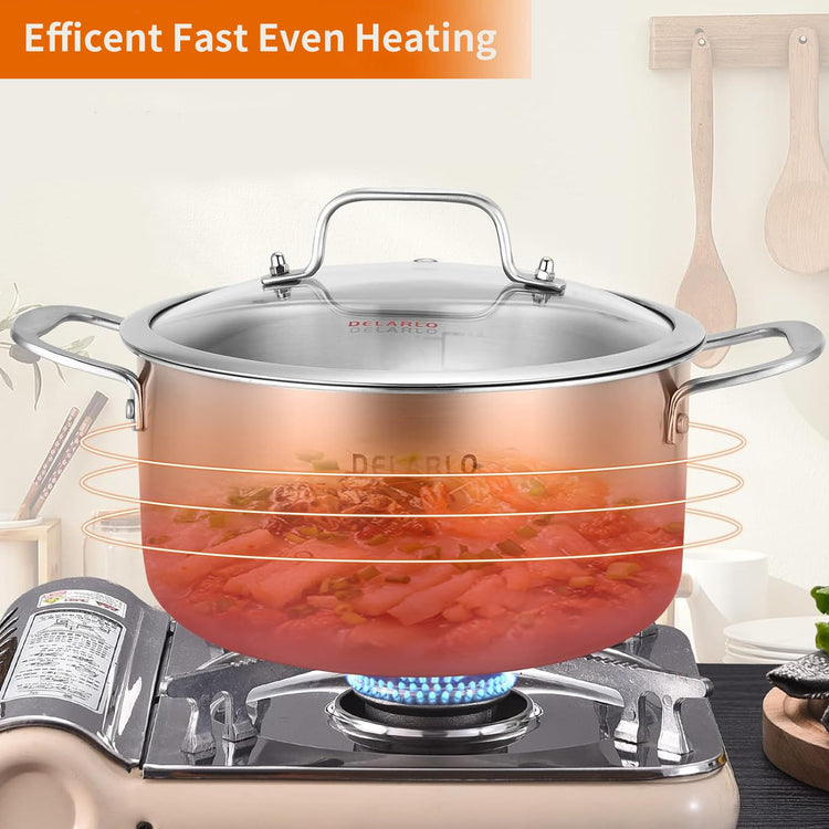 Tri ply Stainless Steel 5 Quart Heavy Duty Induction Stock Pot