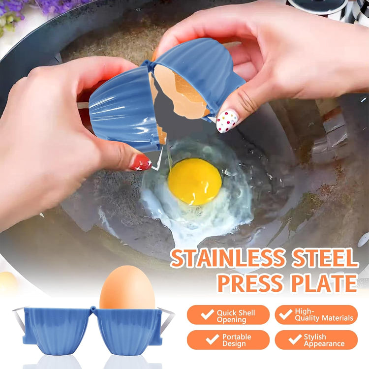 2pcs Egg Shell Opener for Hard Boiled Eggs Stainless Steel Egg Peeler Tool Easy Egg Cracker Tool for Raw Eggs, Egg Slicer for Raw Eggs Kitchen Gadgets for Baking(Blue)