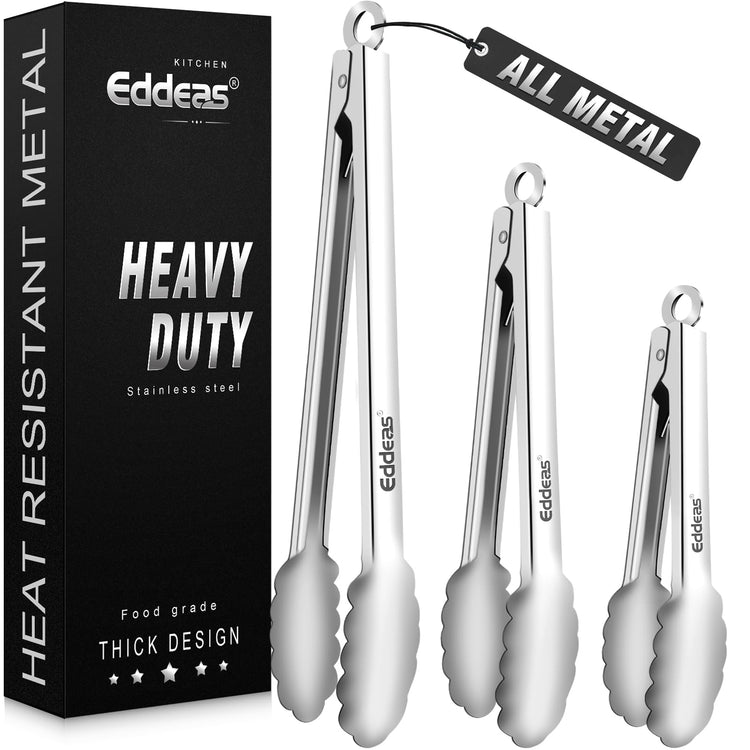 Metal Tongs For Cooking Up To 600°F Kitchen Tongs 3PCS (3 Count)