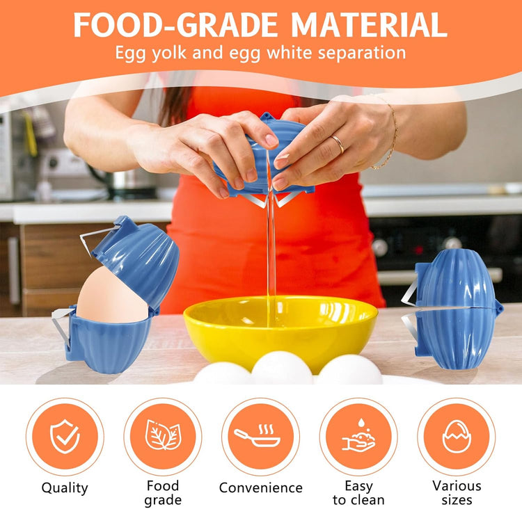 2pcs Egg Shell Opener for Hard Boiled Eggs Stainless Steel Egg Peeler Tool Easy Egg Cracker Tool for Raw Eggs, Egg Slicer for Raw Eggs Kitchen Gadgets for Baking(Blue)