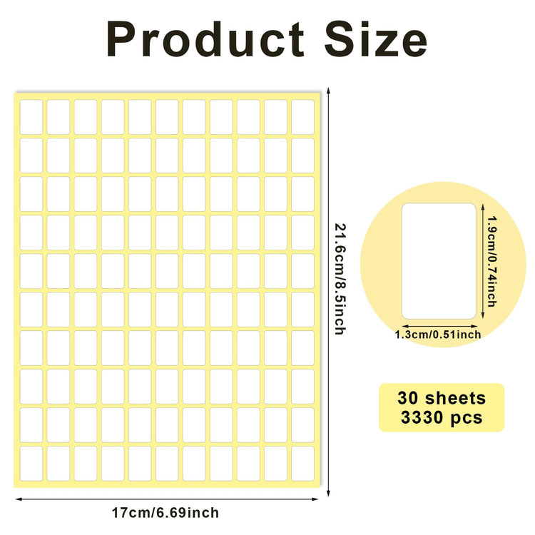 White Labels Stickers (3330 Count)