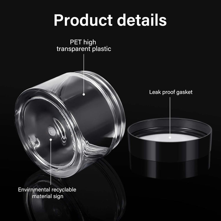 6 Pack 6 oz Plastic Jars Refillable Containers with Lids Wide-mouth Leakproof Reusable Round Empty Jars for Travel Cosmetic Dry Food Spice Cookie Candy Home Kitchen Organizing (Clear)