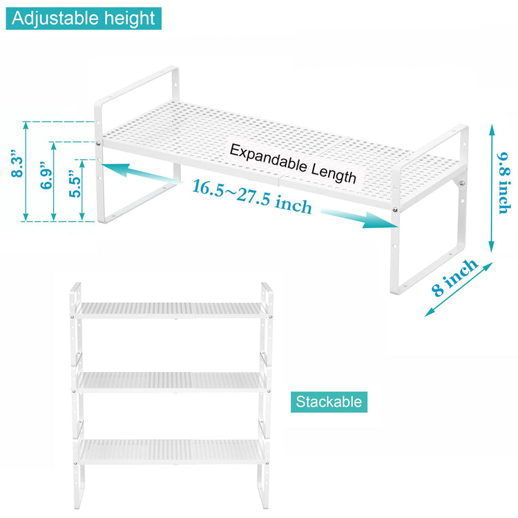 Expandable Cabinet Storage Shelf Organizer Rack