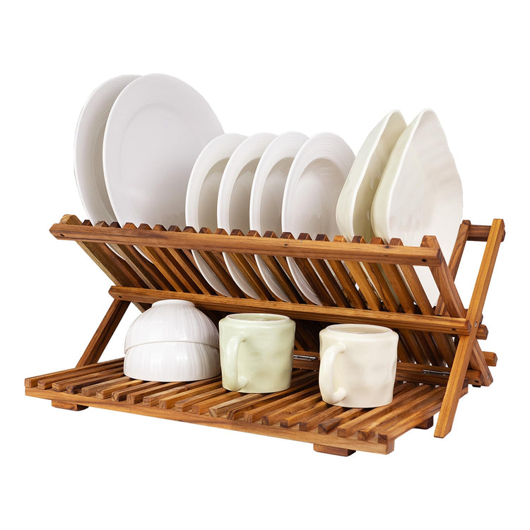 Large Teak Dish Drying Rack
