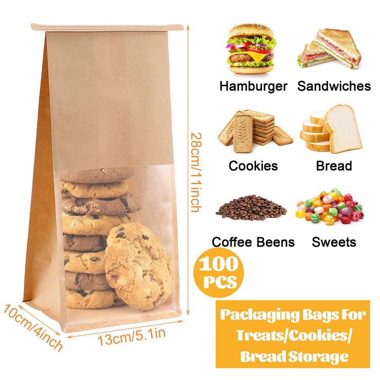 100 Pcs Small Bread Bags for Homemade Bread (100 Count)