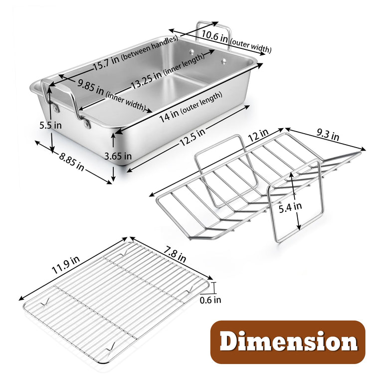 14" Roasting Pan with Racks
