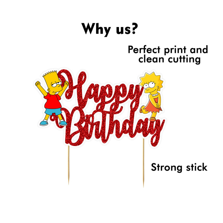 Brt Simpson Happy Birthday Cake Topper (10 Count)