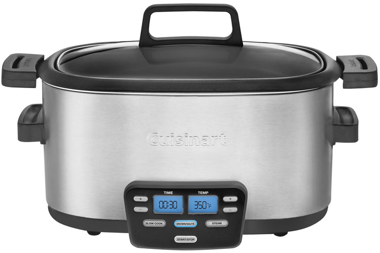 3-In-1 Cook Central 6-Quart Multi-Cooker: Slow Cooker, Brown/Saute, Steamer, MSC-600 NAS, Silver