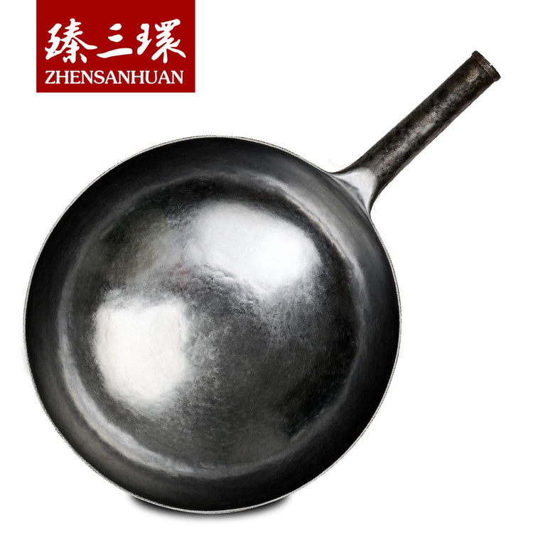 ZhenSanHuan Chinese Hand Hammered Iron Woks and Stir Fry Pans