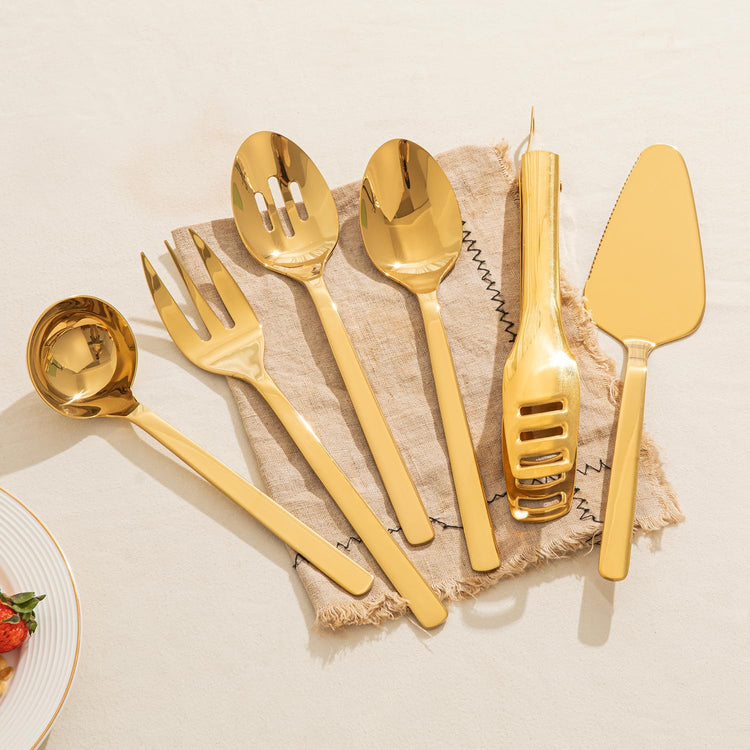 18 10 Large Hostess Gold Serving Utensils (8 Count)