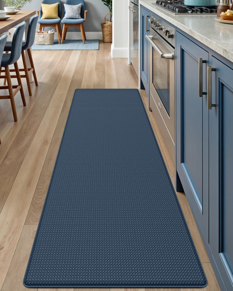DEXI Kitchen Floor Mats Cushioned Anti Fatigue,17x59, Standing Runner Rug Waterproof, Comfort Memory Foam Padded for Front Sink Laundry, Navy
