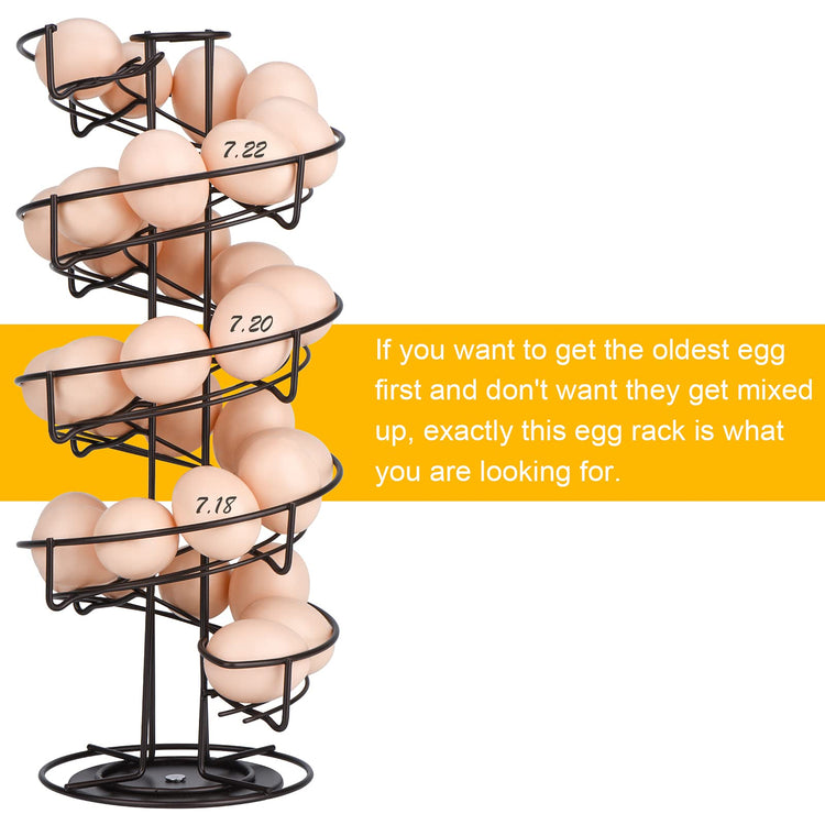 Spiral Design Metal Egg Skelter Dispenser Rack