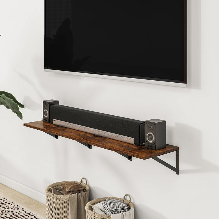16W x 12D Deep Floating Shelves Set of 3 Rustic Brown (3 Count)