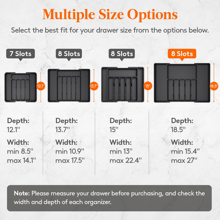 Extra Large Silverware Drawer Organizer