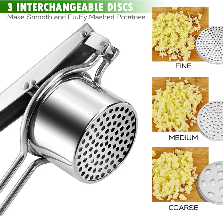 Heavy Duty Stainless Steel Potato Ricer, Large Masher & Squeezer, Grade Hand Vegetable Ricer, Kitchen Tool, Food Presser & Food Mill