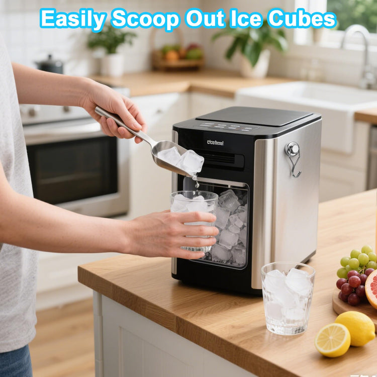 Stainless Steel Ice Scoop for Freezer with Magnetic Hook