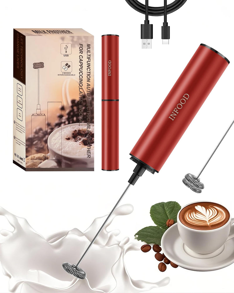 Rechargeable Milk Frother with Cover