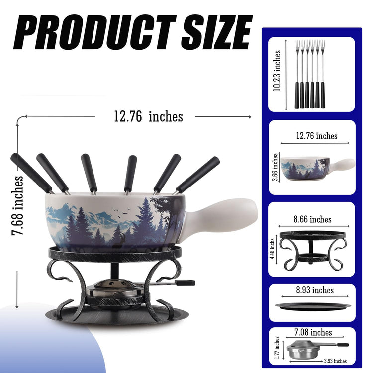 Serene Summits Swiss Design Fondue Set for Party