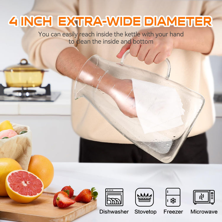 Glass Pitcher with Lid and Handle