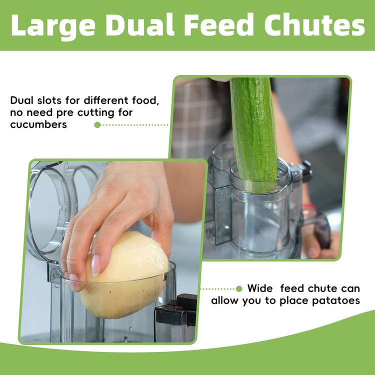 14-Cup Lemon Slicer Food-Processor - Large Feed Chute, 13 Speeds & Pulse, 3 Programs,Cheese Shredding, Cutting Fries, Meat Chopping, Shredding and Slicing, Mixing and Doughing, for Home Use