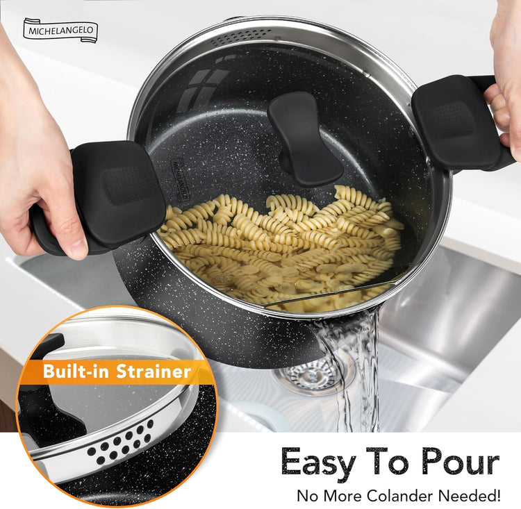 6 Quart Granite Nonstick Pasta Pot with Strainer Lid