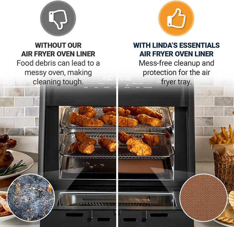 Toaster Oven Liners for Bottom of Oven (4 Pack) Reusable Non-Stick Heat Resistant Toaster Liners, Compatible with Ninja, Cuisinart, Emeril Lagasse & More, Toaster Mat, 12"x12" (Copper)