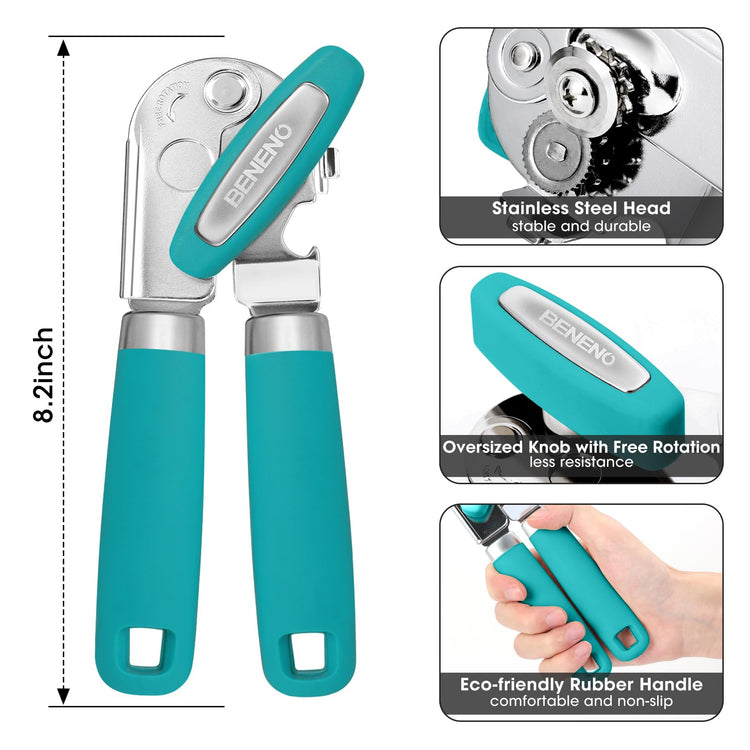 Heavy Duty Hand Can Opener Manual with Magnet Lid Remover