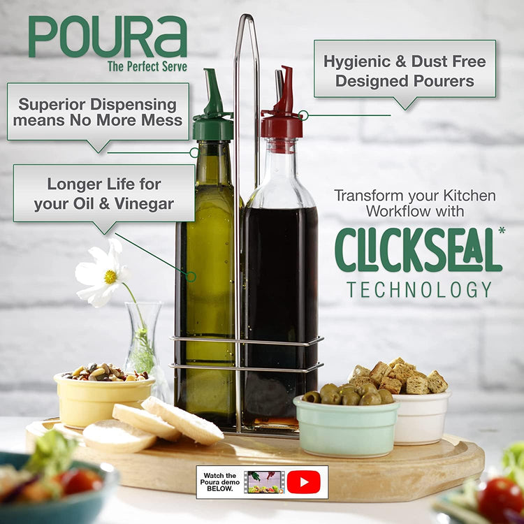 Vinegar and Olive Oil Bottle Drizzler Set