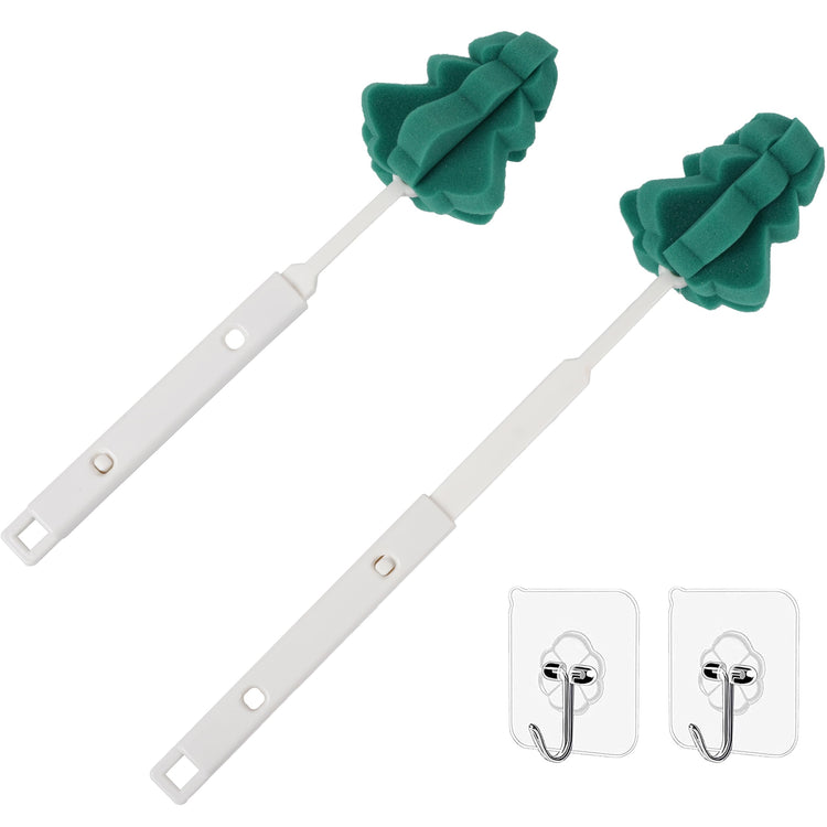 Bottle Soft Brushs Sponge Bottle Brushes 2 Pcs with 2 Pcs Traceless Hook (2 Count)