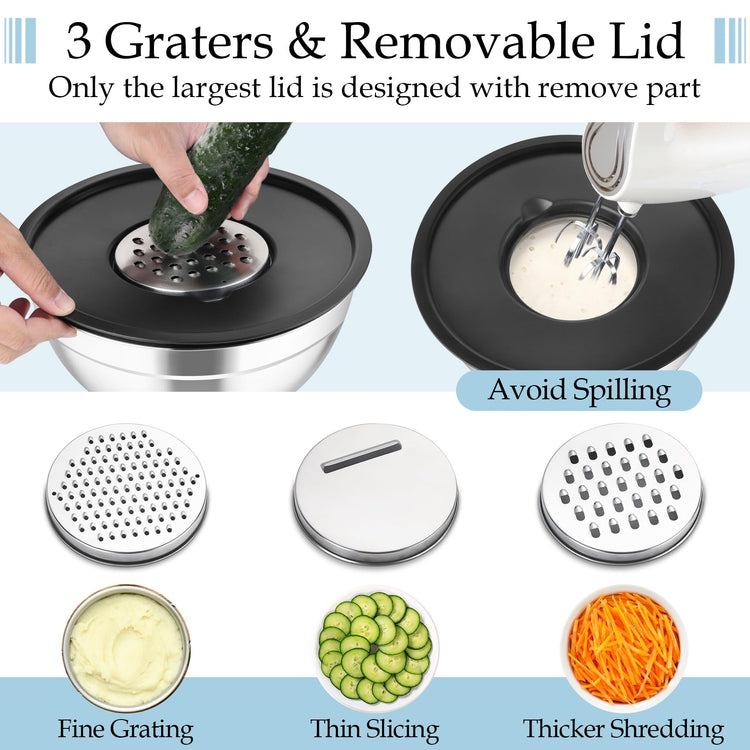 Mixing Bowls Stainless Steel Nesting Salad Bowls Set (6 Count)