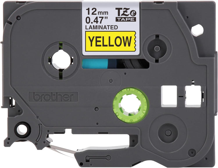 Brother Genuine P-Touch TZE-631 Tape, 1/2" (0.47") Standard Laminated P-Touch Tape, Black on Yellow, Laminated for Indoor or Outdoor Use, Water Resistant, 26.2 Feet (8M), Single-Pack